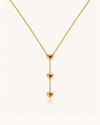 Triple Heart Necklace - 18k Gold ( Demi Fine )
