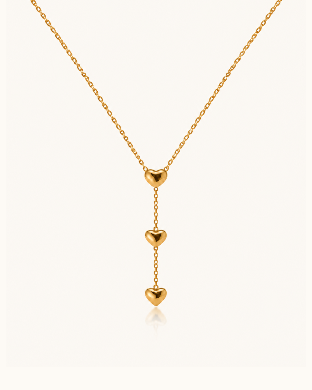 Triple Heart Necklace - 18k Gold ( Demi Fine )