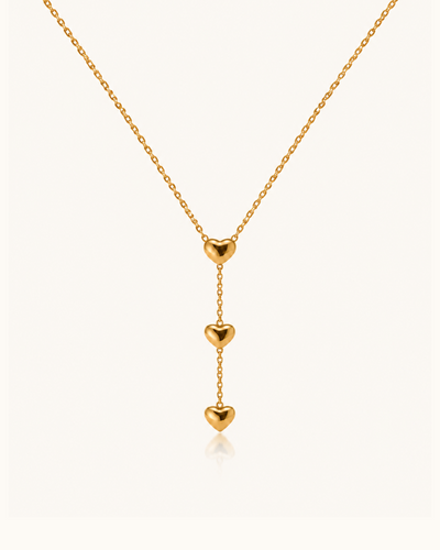 Triple Heart Necklace - 18k Gold ( Demi Fine )