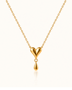 Heart Drop Necklace - 18k Gold ( Demi Fine )
