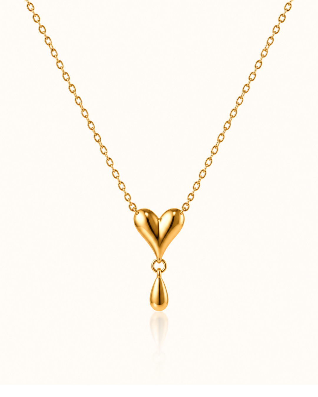 Heart Drop Necklace - 18k Gold ( Demi Fine )