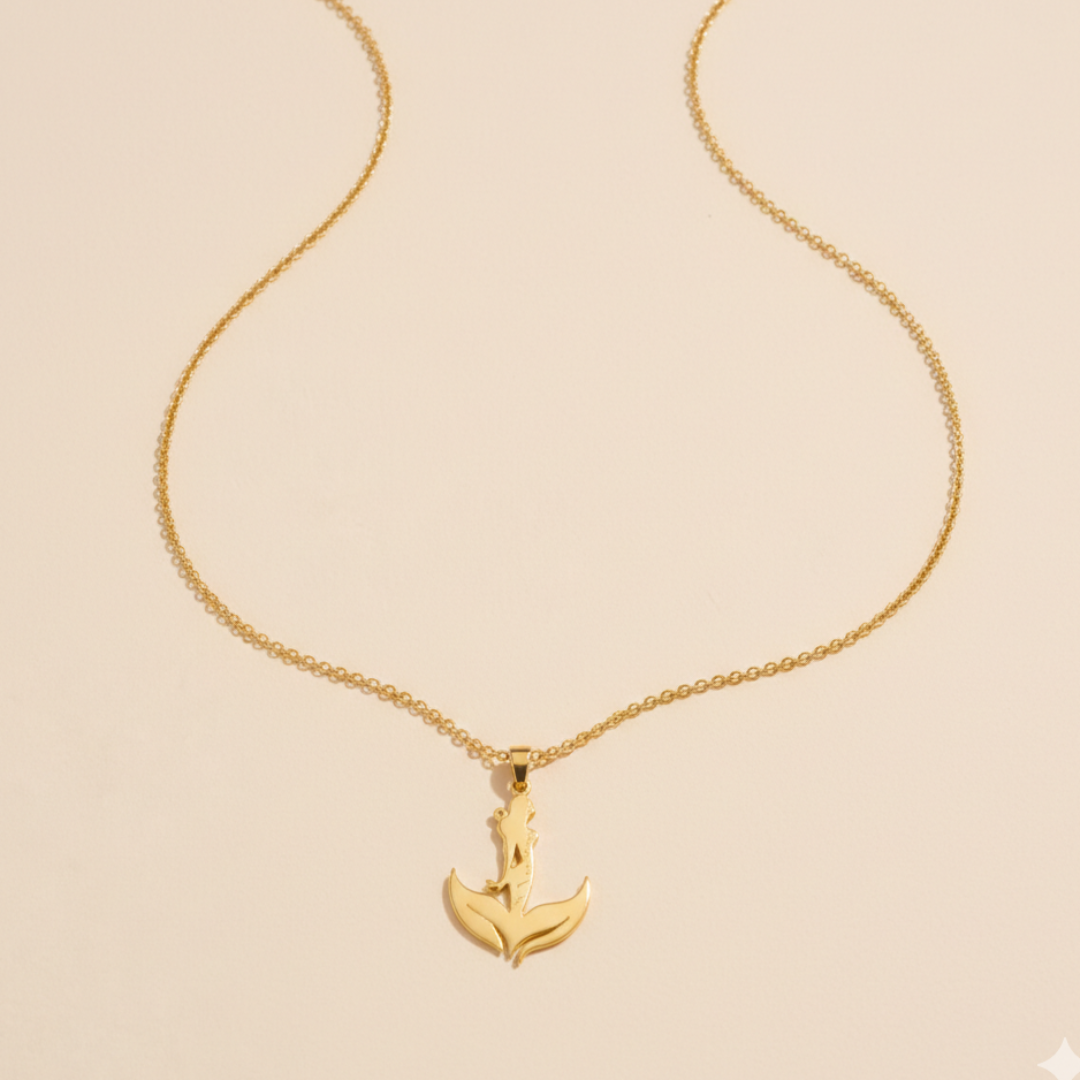 Oceanic Mermaid 18k Gold Plated Necklace