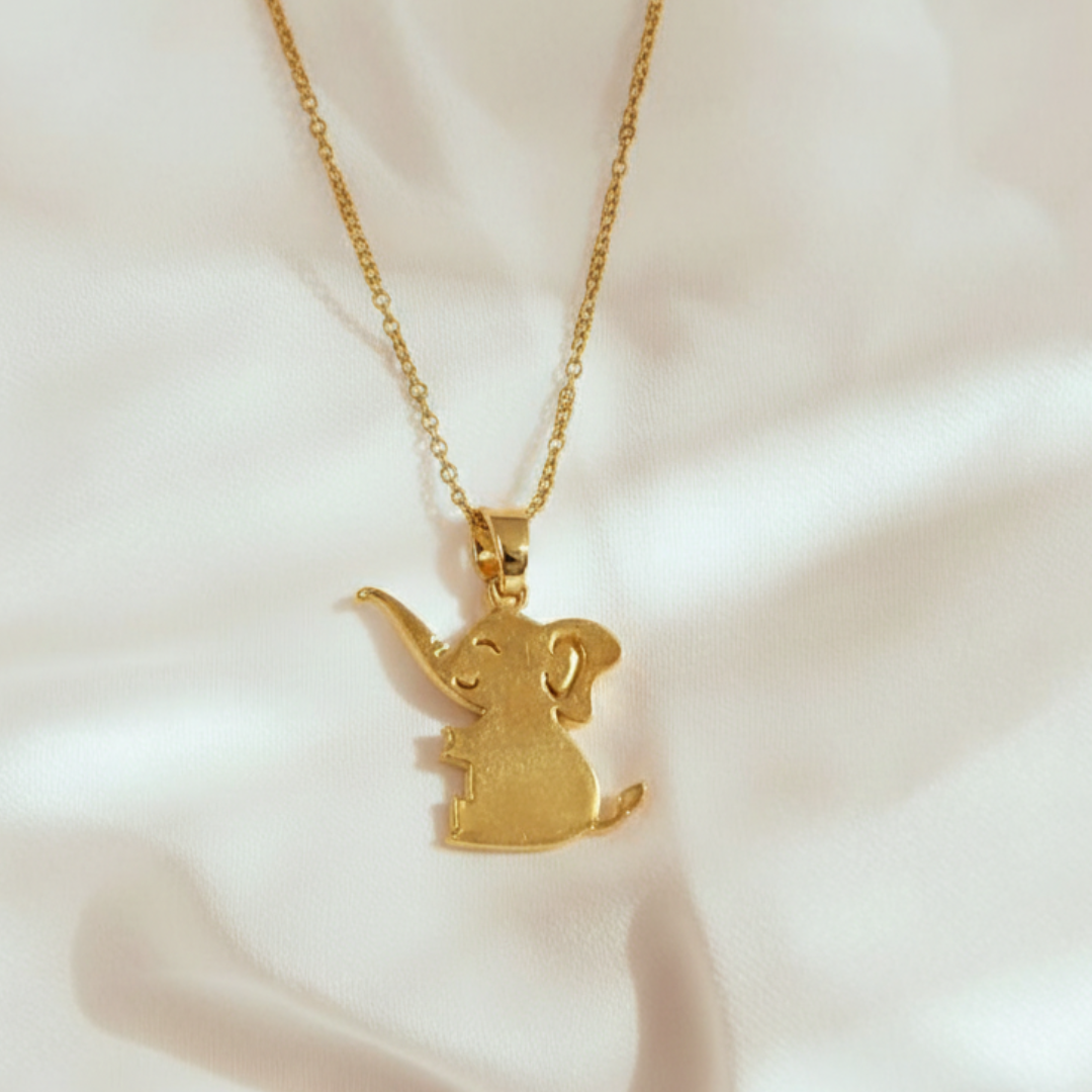 18K Gold-Plated Elephant Pendant Necklace