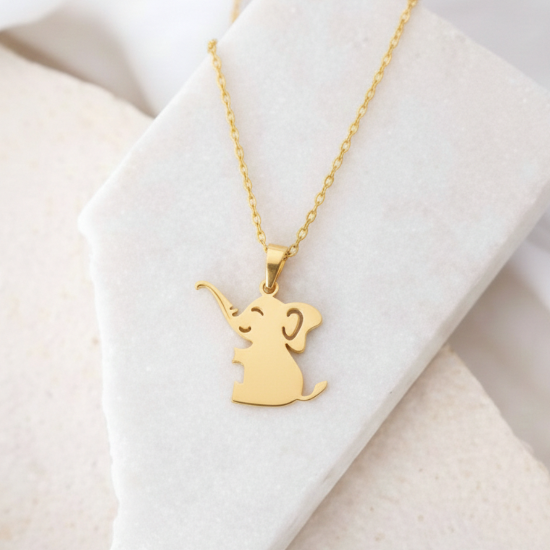 18K Gold-Plated Elephant Pendant Necklace