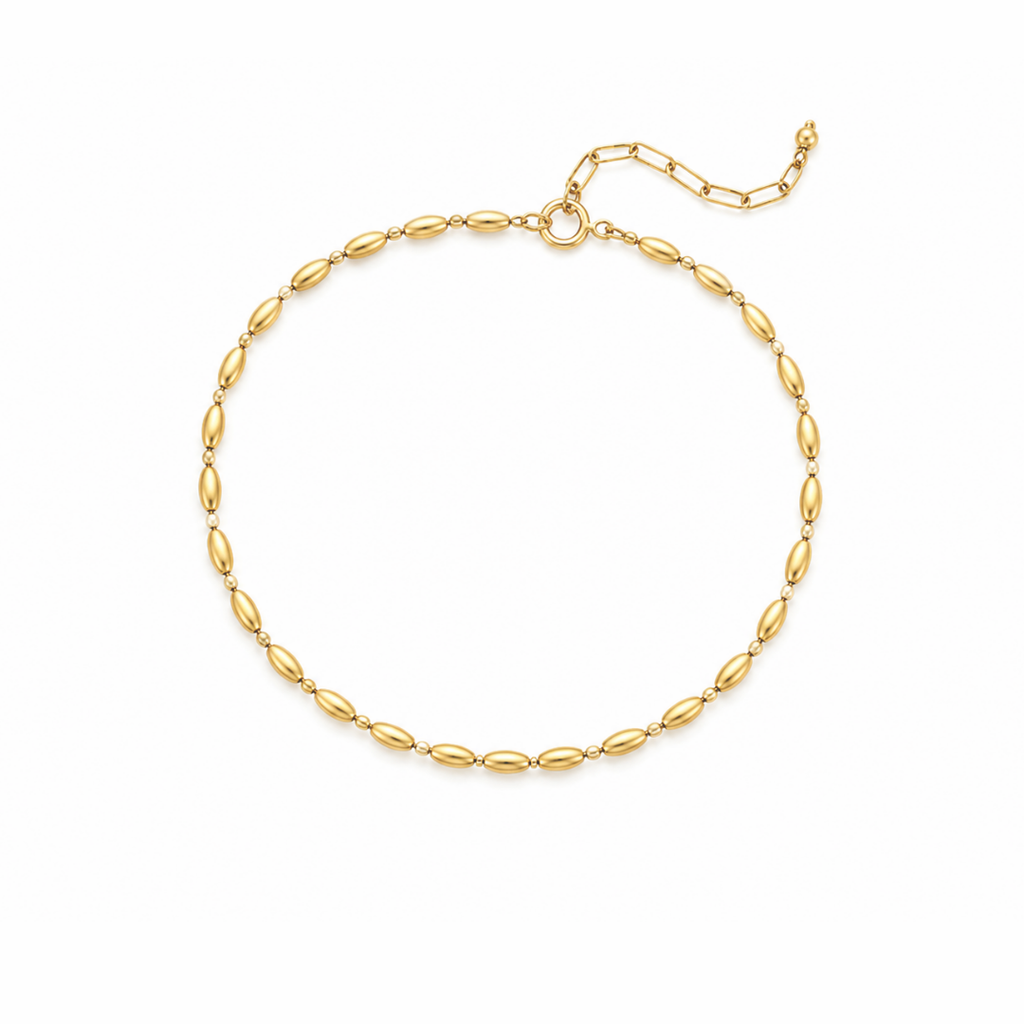 Gold Beaded Chain Bracelet