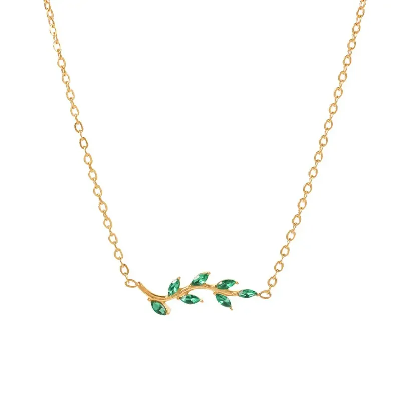 Green dahlia necklace