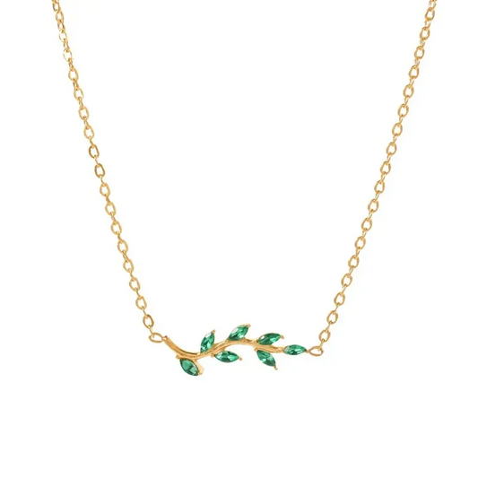 Green dahlia necklace