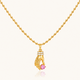 Pink Gem Hand Charm Necklace