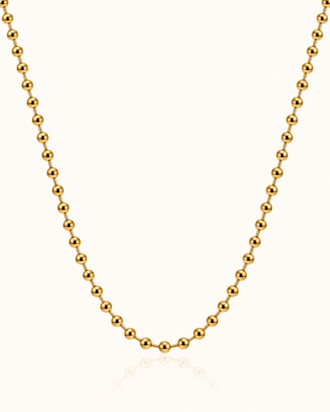 Ball Chain Necklace - 18k Gold ( Demi Fine )