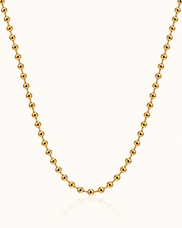 Ball Chain Necklace - 18k Gold ( Demi Fine )