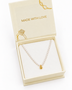 Mini Pearl Bead Necklace - 18k Gold ( Demi Fine )