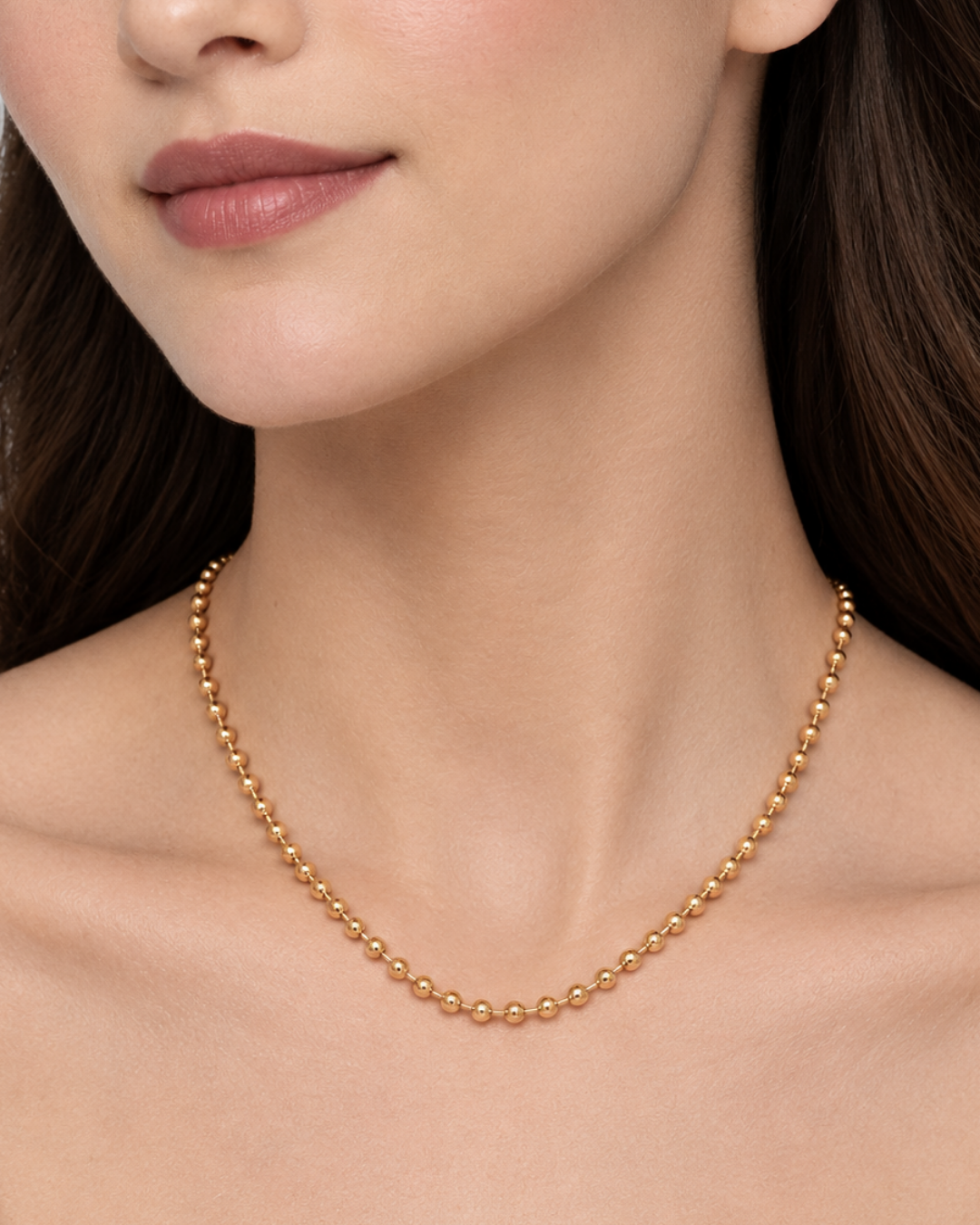 Ball Chain Necklace - 18k Gold ( Demi Fine )