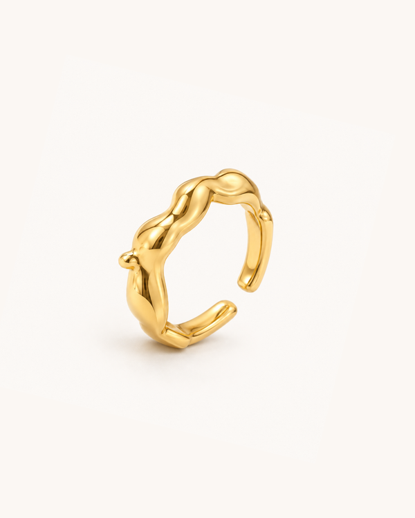 Textured Statement Ring 18K Gold(Demi Fine)
