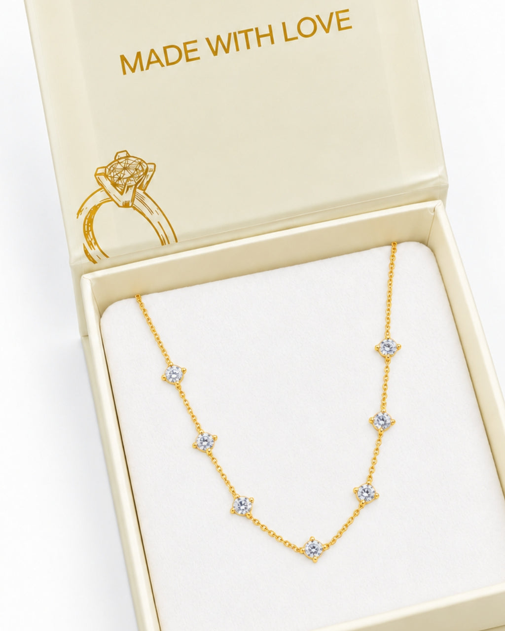 Starry Crystal Necklace - 18k Gold ( Demi Fine )