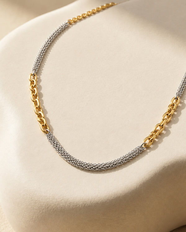 Two-Tone Chain Necklace - Two Toned