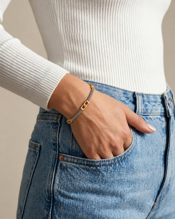 Two-Tone Link Bracelet - Two Toned