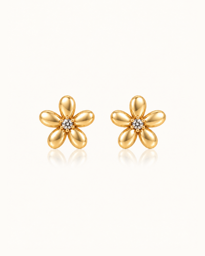 Blossom Stud Earrings - 18k Gold ( Demi Fine )