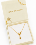 Heart Drop Necklace - 18k Gold ( Demi Fine )