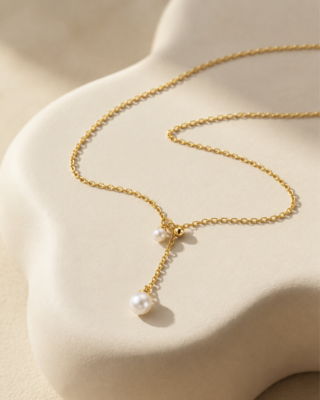 Pearl Layer Necklace - 18k Gold ( Demi Fine )