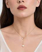 Pearl Layer Necklace - 18k Gold ( Demi Fine )