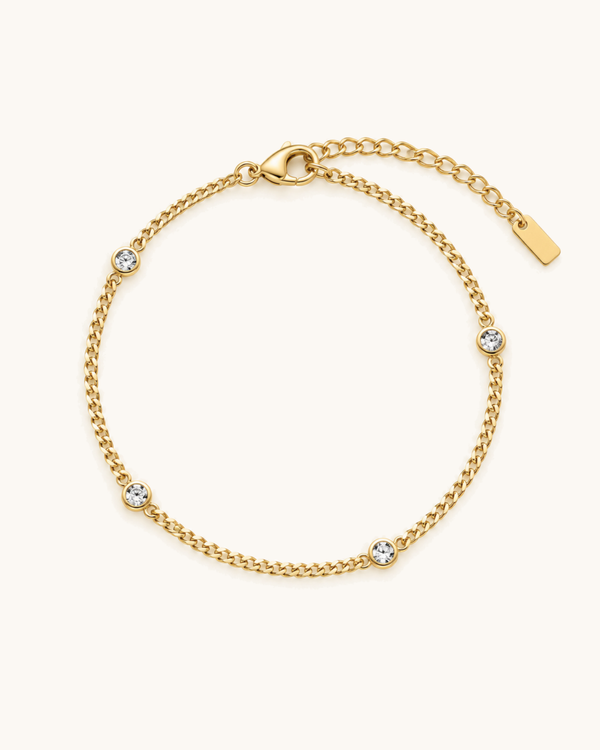 Triple Stone Bracelet - 18k Gold ( Demi Fine )