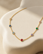 Rainbow Gem Necklace - 18k Gold ( Demi Fine )