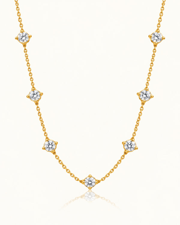 Starry Crystal Necklace - 18k Gold ( Demi Fine )
