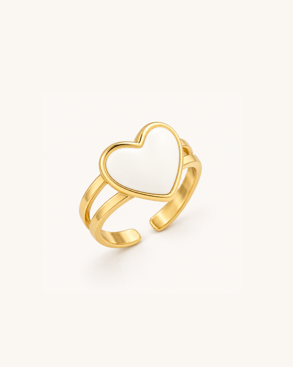 Whiteclain Heart ring - 18k Gold (Demi Fine)