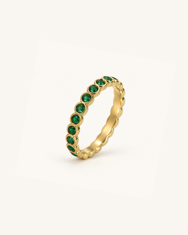 Green Stone Band - 18k Gold (Demi Fine)