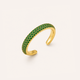 Green Pave Ring - 18k Gold (Demi Fine)