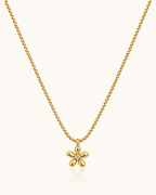 Flower Charm Necklace - 18k Gold ( Demi Fine )