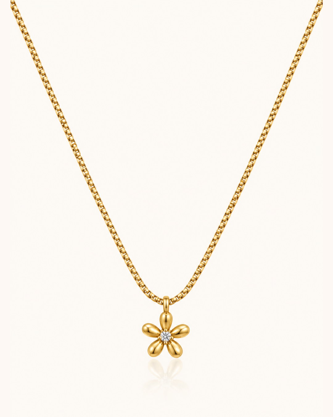 Flower Charm Necklace - 18k Gold ( Demi Fine )