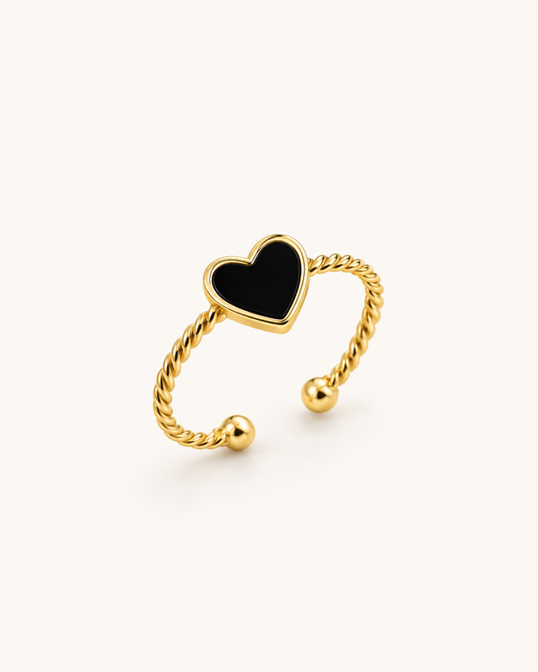 Black Heart Ring - 18k Gold (Demi Fine)