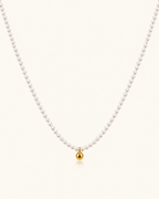 Mini Pearl Bead Necklace - 18k Gold ( Demi Fine )