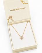 Clover Crystal Necklace - 18k Gold ( Demi Fine )