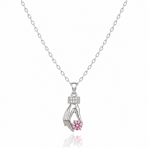Ava Pink Zircon Diamond Necklace