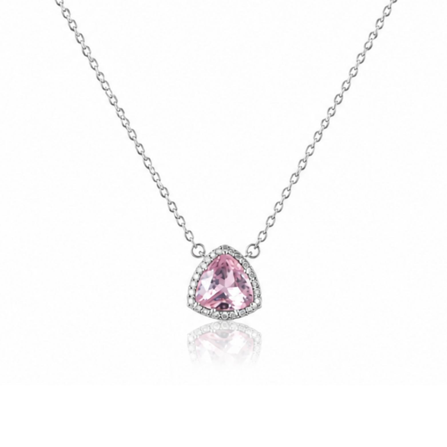 Triangular  Zircon Diamond Necklace