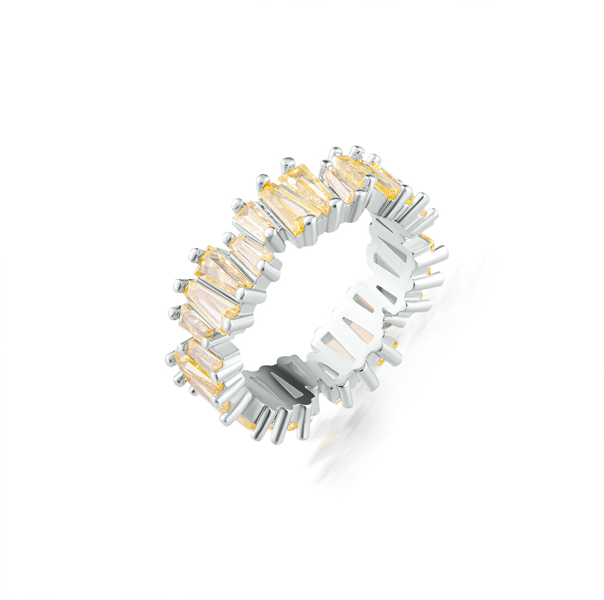 Yellow Zircon Baguette Eternity Ring