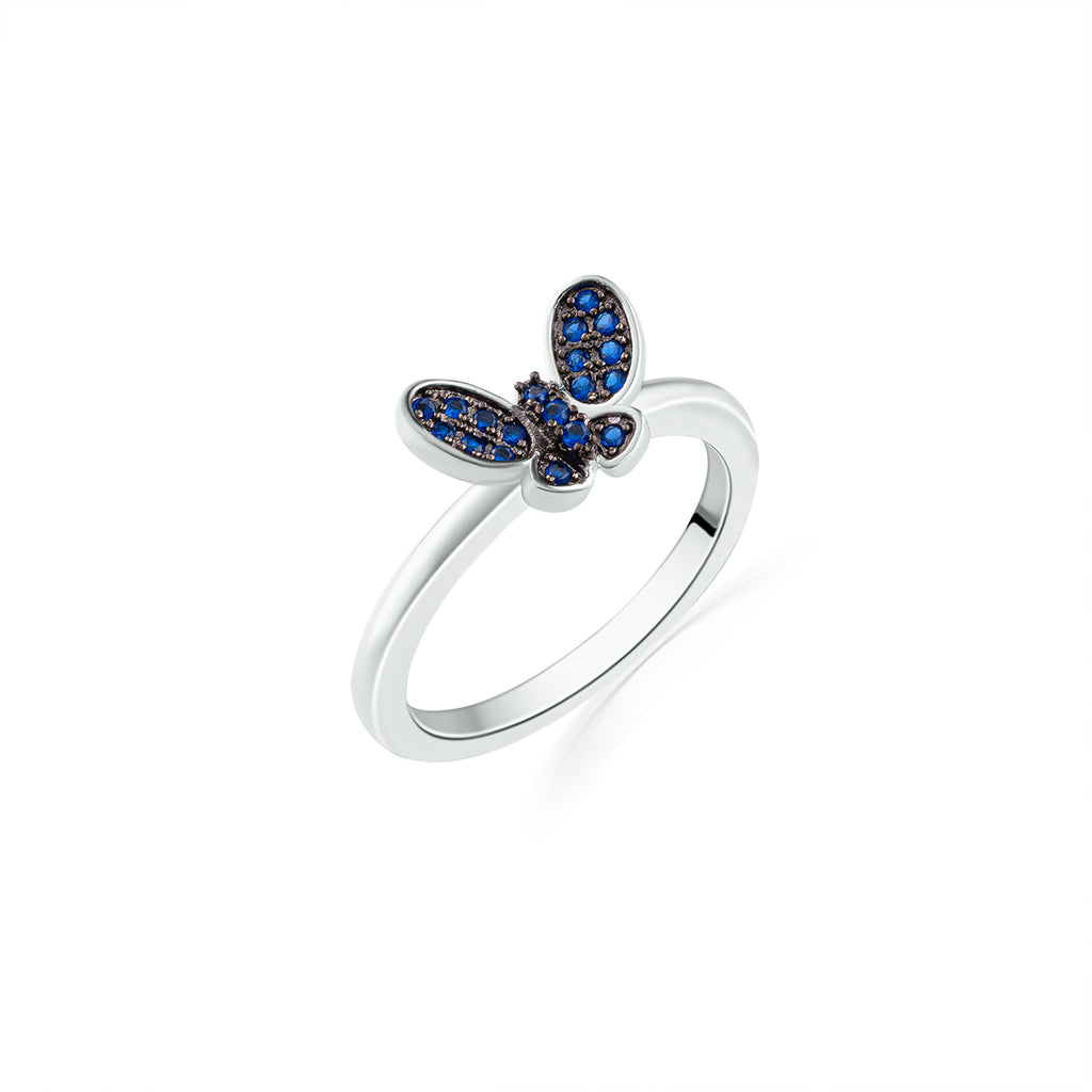 Deep Blue Butterfly Ring