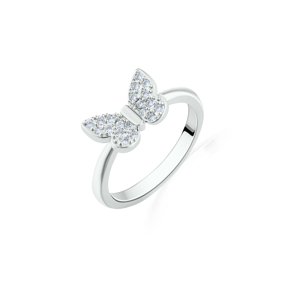Minimalistic Butterfly Zircon Ring