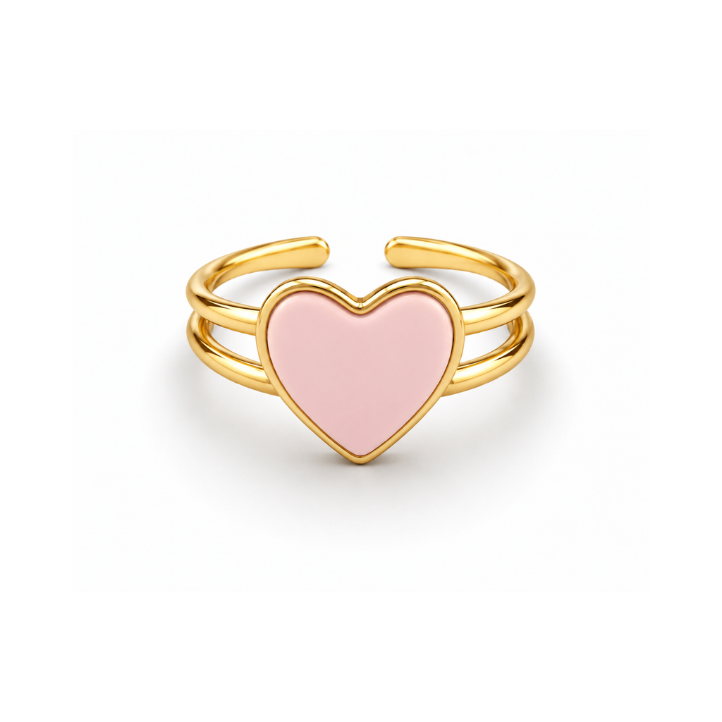 Pastel Heart Charm Ring