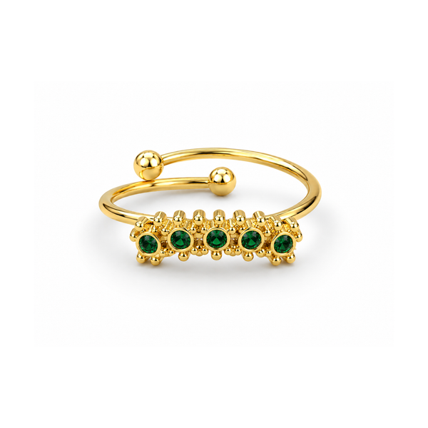 Green Zircon Bloom Ring