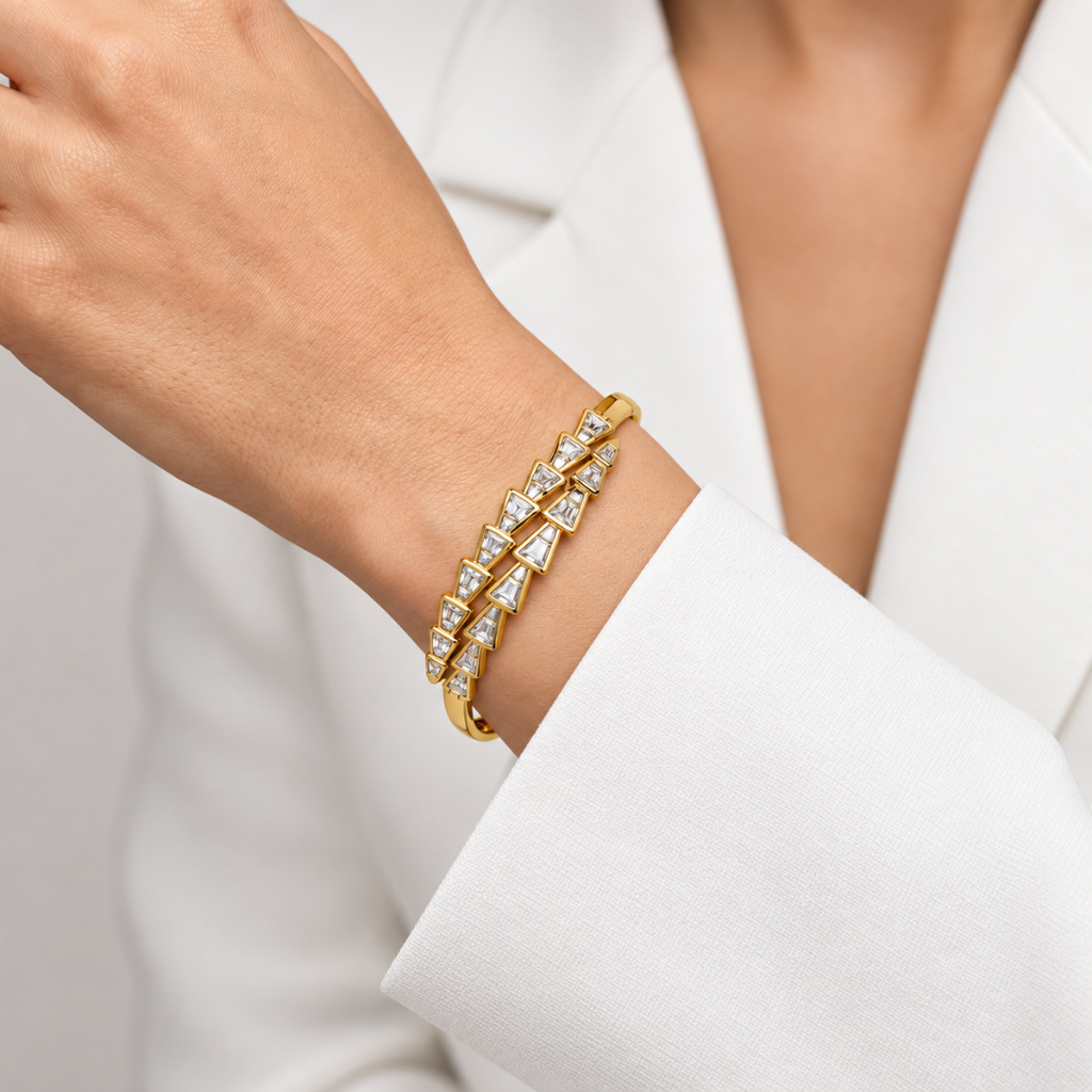 X Link Kada - 18k Gold ( Demi Fine )