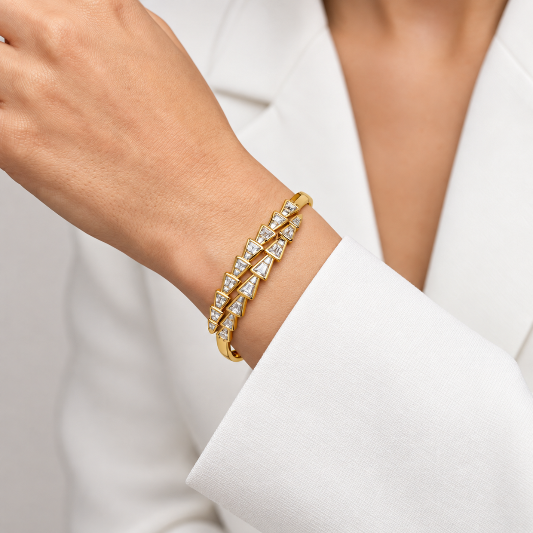 X Link Kada - 18k Gold ( Demi Fine )