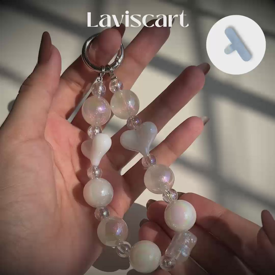 pearly white mobile charm