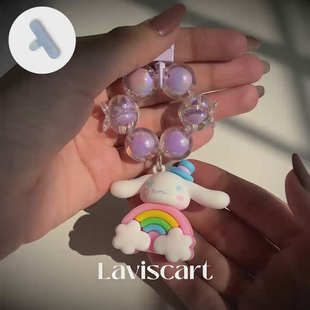 Happy Rainbow Bunny Charm