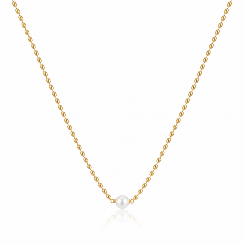 Vintage Bead Necklace With Pearl
