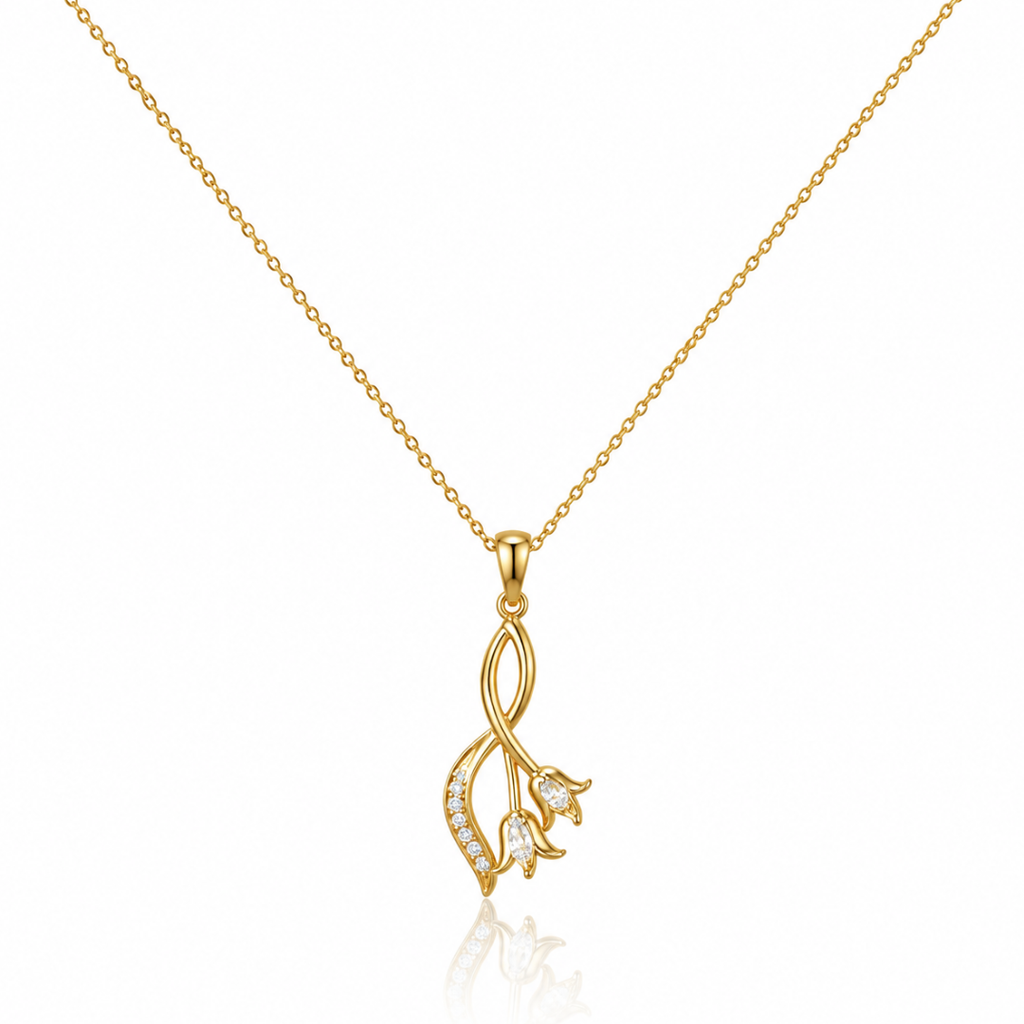 Tulip Grace Necklace - 18K Gold (Demi Fine)