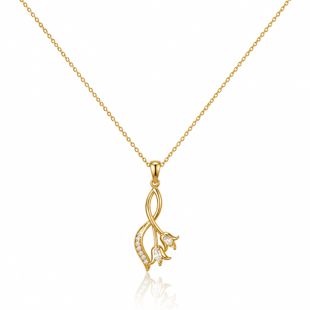 Tulip Grace Necklace - 18K Gold (Demi Fine)