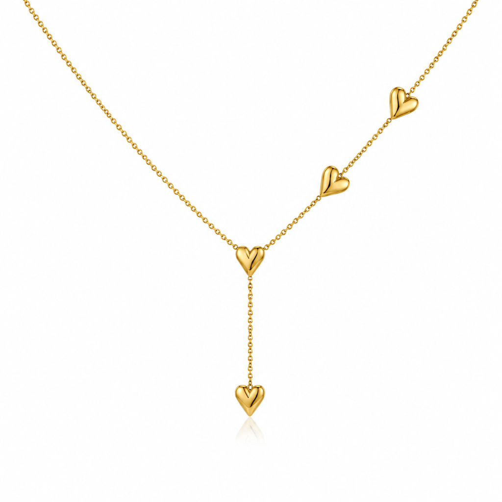 Heart Trail Necklace - 18K Gold (Demi Fine)